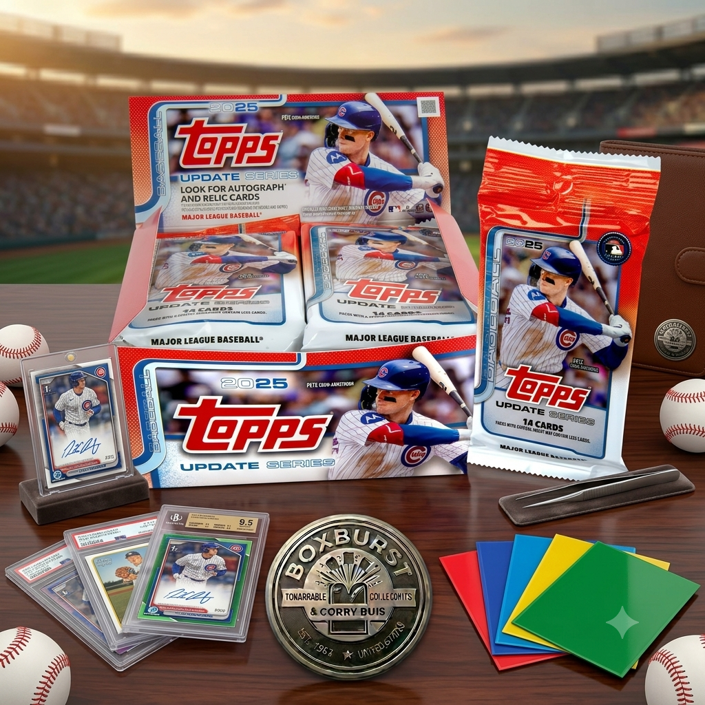 2025 Topps Updates Baseball Trading Cards 20ct Booster Display Box, Look for Rookie Cards!