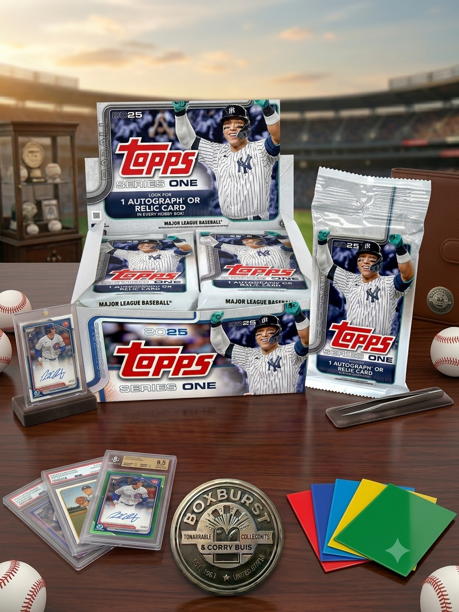 2025 Topps Series 1 Baseball Trading Card MLB Hobby 20 Pack Box (1 Autograph or Relic)