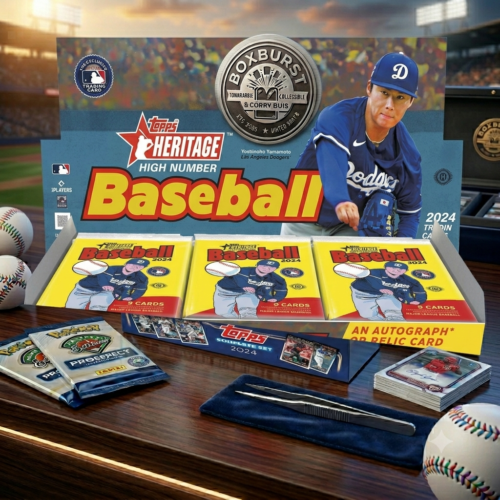 2024 Topps Heritage High Number Baseball Hobby Trading Card Box (One Autograph or Relic Card Per Hobby Box)