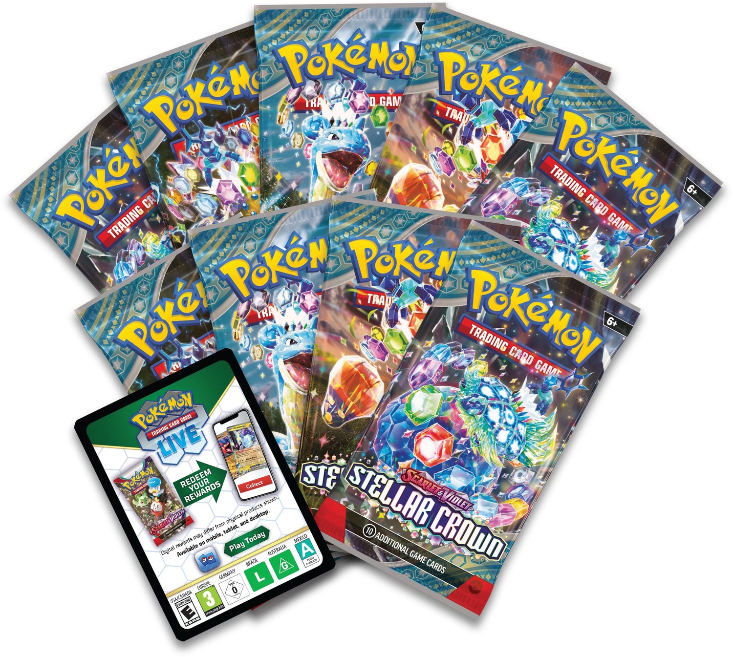 Pokémon TCG: Scarlet &amp; Violet—Stellar Crown Elite Trainer Box (1 Full-Art Promo Card, 9 Boosters &amp; Premium Accessories)