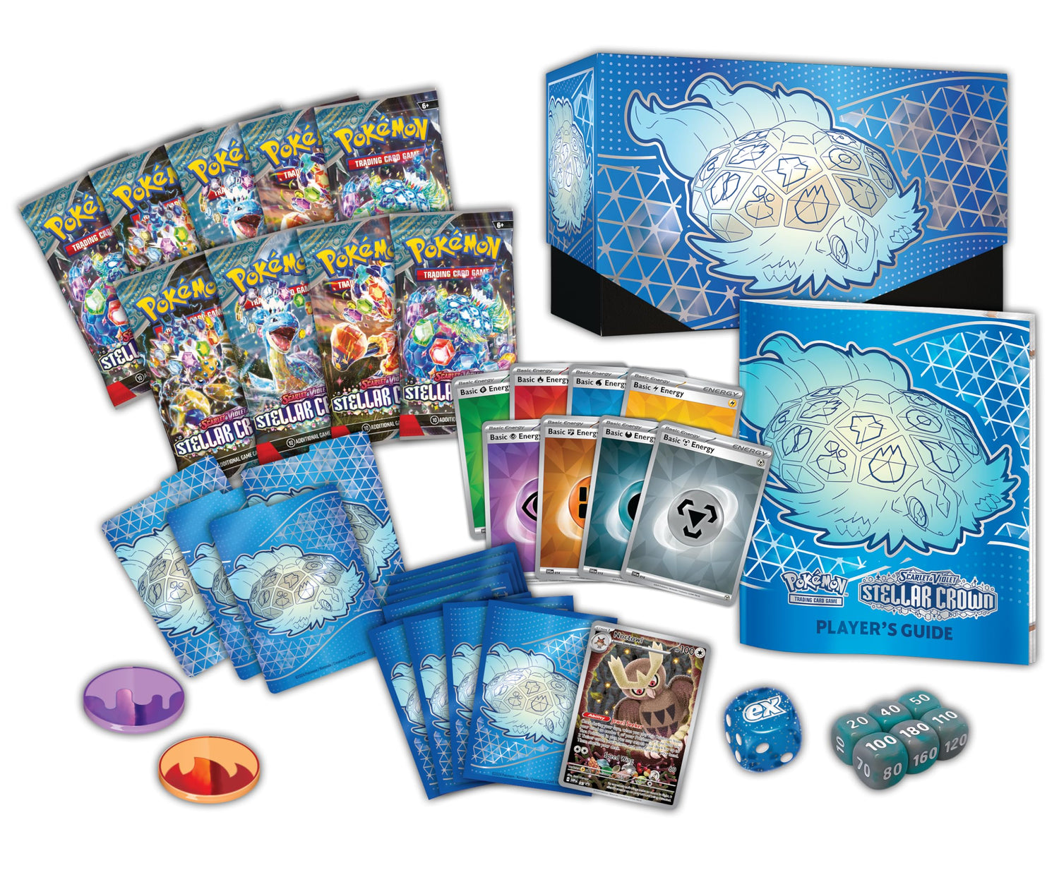 Pokémon TCG: Scarlet &amp; Violet—Stellar Crown Elite Trainer Box (1 Full-Art Promo Card, 9 Boosters &amp; Premium Accessories)